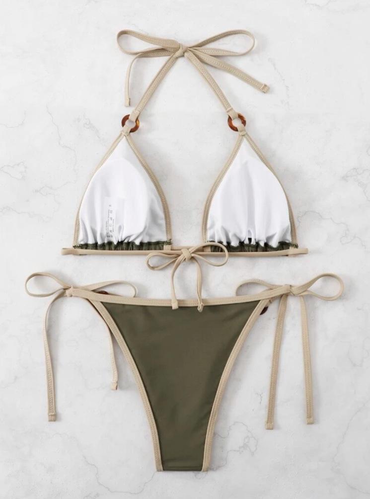 2023 European American Fashion Solid Color Sexy Two-Piece Women's Bikini Swimsuit