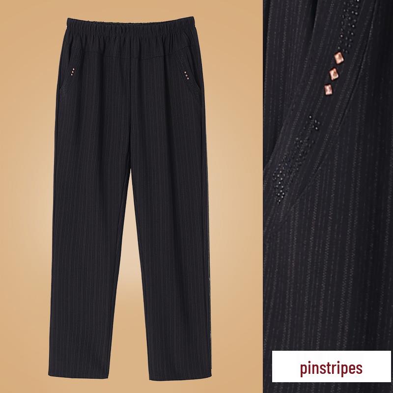 Women's Plus Size Warm Fleece-Lined Straight-Leg Pants for Autumn and Winter