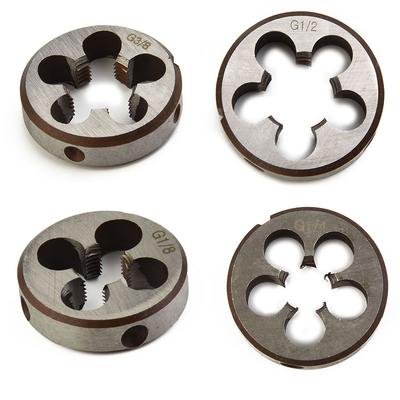 High Duty Pipe Thread Round Dies For BSP 1/8 1/4 3/8 1/2 3/4 HSS High Speed Steel Pipe Thread Round Die Hand Tools Tap Die