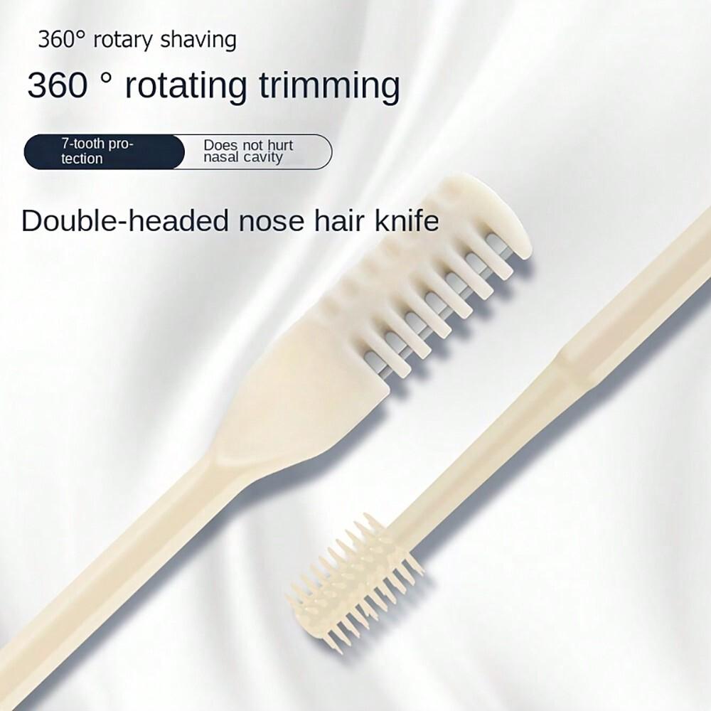 1pcs Double-Sided Knife Nose Hair Trimmer Portable Manual Nose Hair Removal Razor For Men & Women, Washable 360 Degree Rotating For Nose Hair