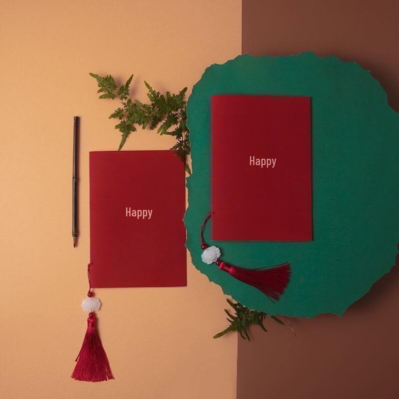 Chenxiang Red Double Happiness Wedding Vow and Speech Card Set with Gift Pen