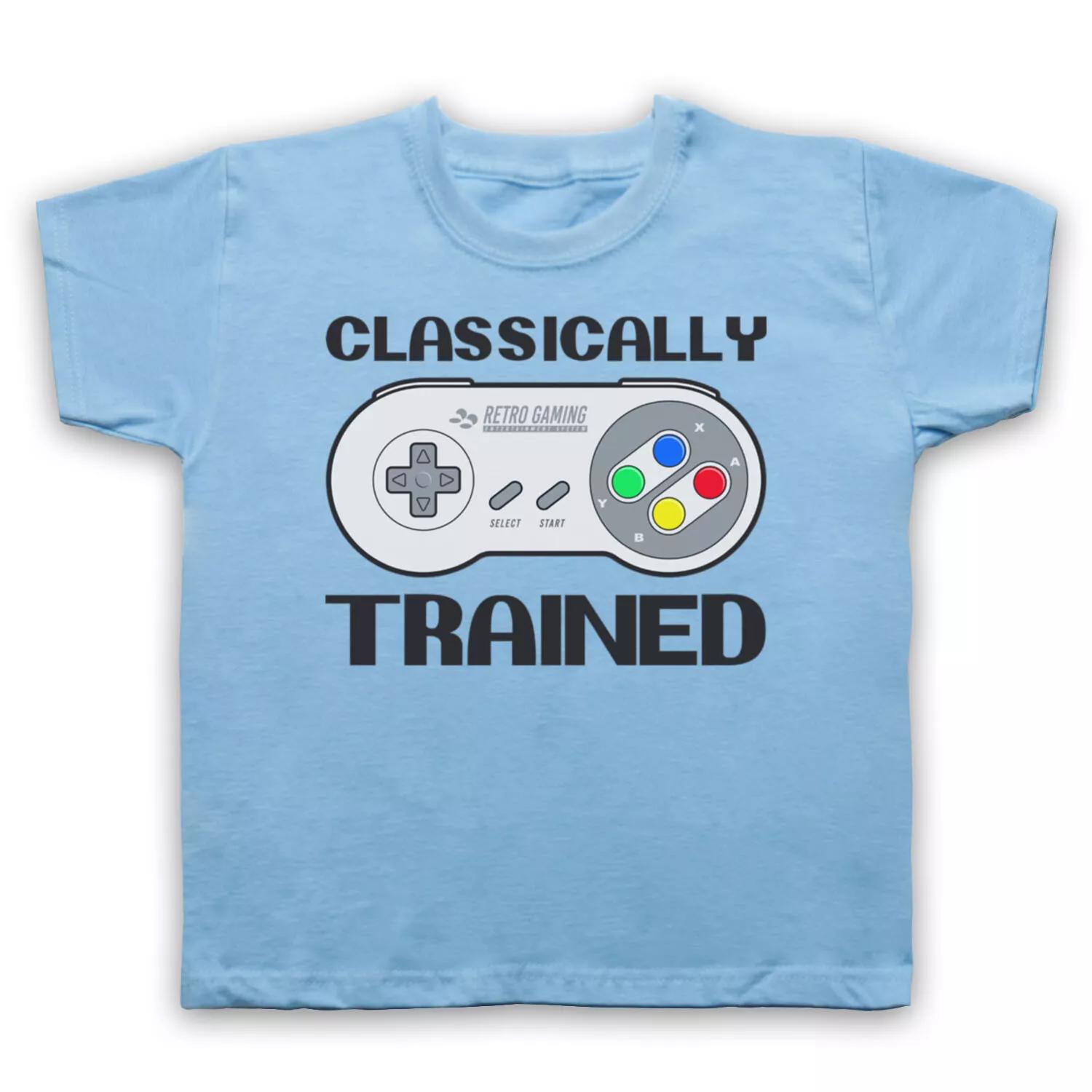 CLASSICALLY TRAINED SNES CONSOLE CONTROLLER RETRO GAME KIDS CHILDS T-shirt 150