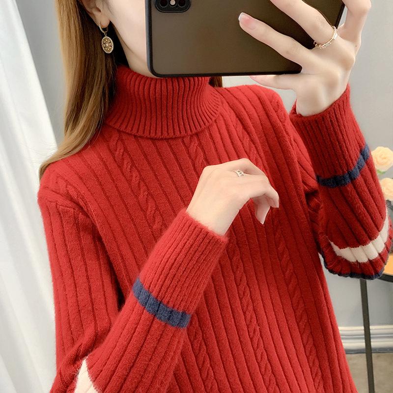 Damen Rollkragen Dick Gestrickter Pullover - 2024 Winter Warme Unterwäsche & Stilvolles Oberteil