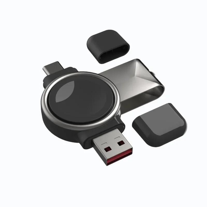 

Pocket Watch Charger Dock For Samsung Galaxy Watch 3/4/Active 2/1 Portable Wireless Type-C USB Port Charging Station Stand чорний