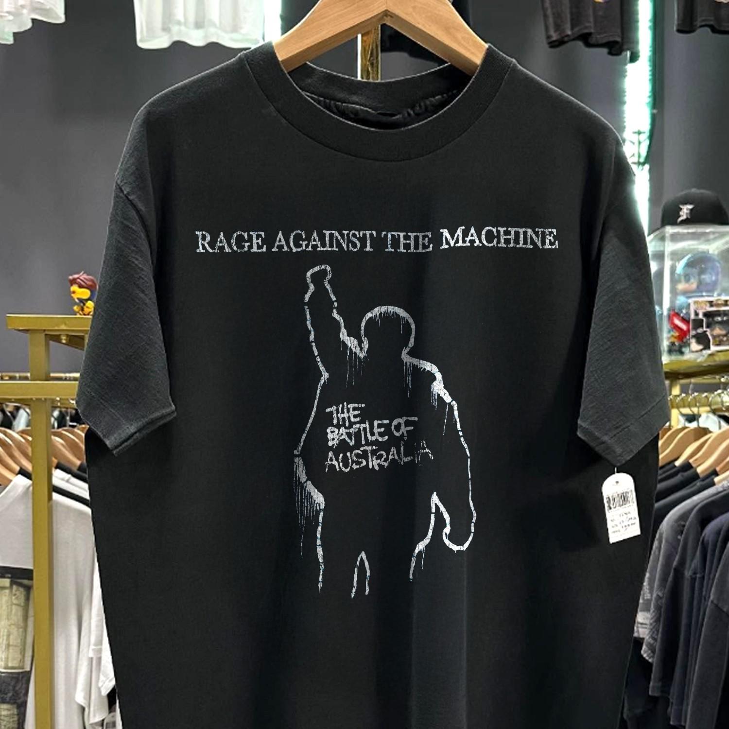 90s Ratm The Battle Of Australia Rare T-Shirt Black XXL L