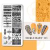 NICOLE DIARY Leopard Flower Nail Stamping Plate Image Transfer Template Geometry Leaf Stainless Steel Stencil Nail Printing Tool