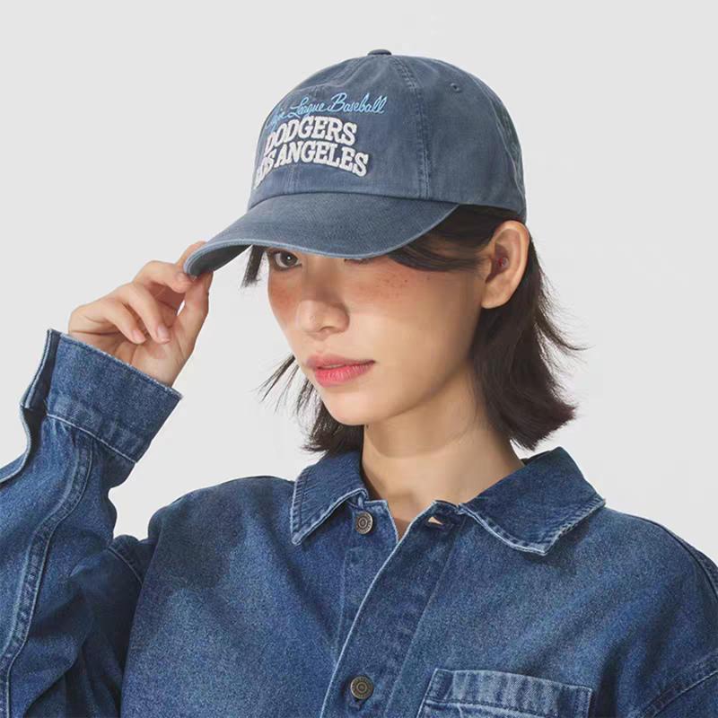 MLB Cotton Baseball Caps Unisex Marine Blue Fashion 3ACPV185N-07NYP
