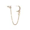 Moon Star Ear Cuff Wrap Clip Stud Long Chain Dangle Drop Cartilage Hoop Earrings For Women Gifts