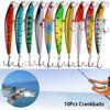 10PCS 10cm 9g Sinking Minnow Fishing Lure Long Casting Wobbler Crankbait Artificial Hard Bait for Bass Pike Trout Fishing Tackle