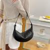 2026 New Arrival Women's Genuine Leather Crescent Vintage Solid Hobo Shoulder Bag Soft Cowhide Crossbody Bag for Daily Commute
