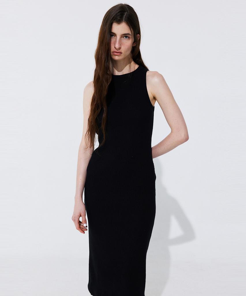 WNDERKAMMER Back Cut-Out Sleeveless Dress_Black