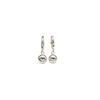 Sterling Silver 999 Polished Spherical Ball Earrings with Geometric Ear Hoops