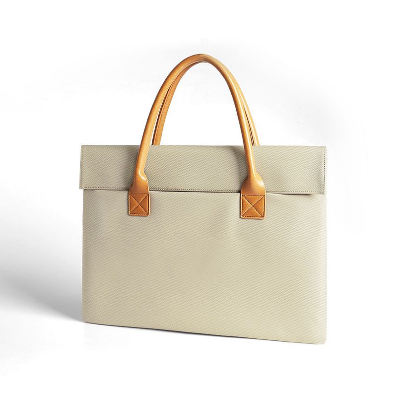 Simple Business Laptop Bag Men's and Women's PU Portable Briefcase Large Capacity Multi-layer File Bag