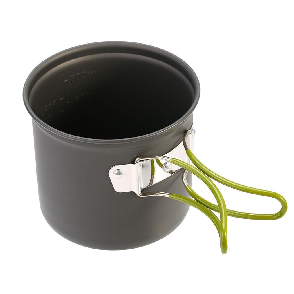Compact Aluminium Alloy Pot Set Foldable Handgrip with Storage Bag For Outdoor Camping Survival