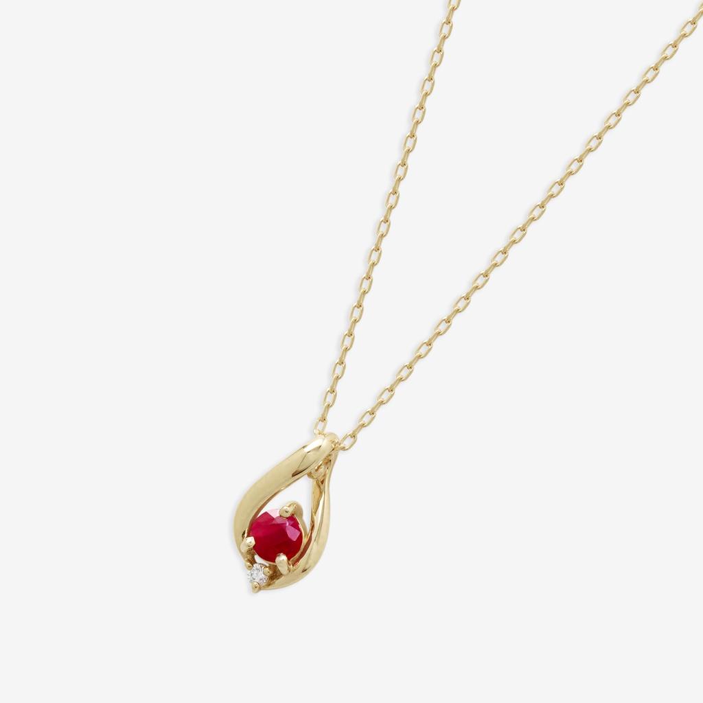 ESTELLE Necklace K10 Yellow Gold July Birthstone Ruby Teardrop Motif [ESTELLE] [Official] [WEB Exclusive] Women's 0452-8191-0019-0000