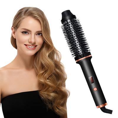 3-in-1-Lockenwickler mit Ioneneffekt, professioneller Lockenstab, beheizte Haarstylingbürste, Verbrühschutz, Haarkamm, Bürste, Lockenstab