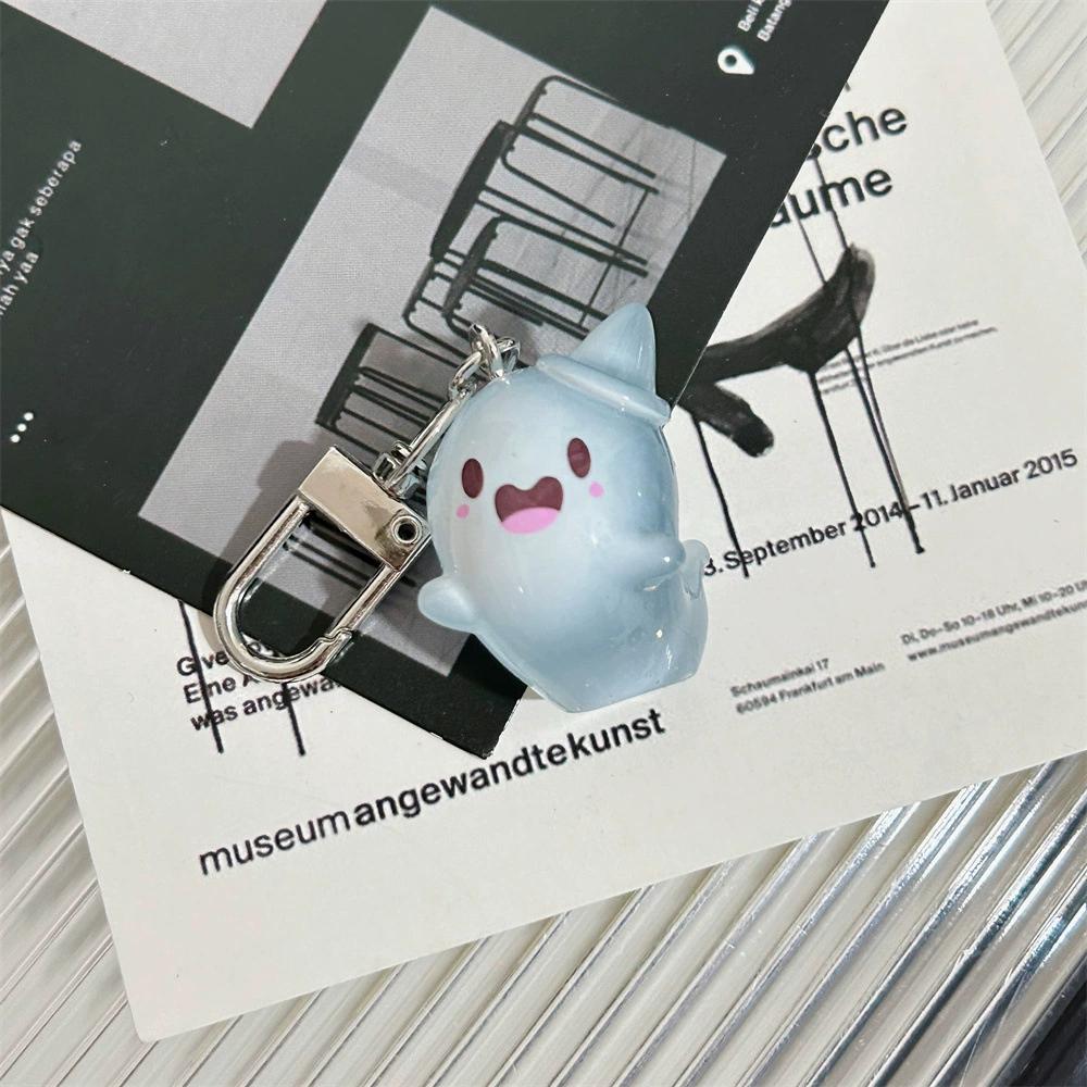 

Halloween Luminous Ghost Keychain Cartoon Resin Keyring Glow In The Dark Key Holder Backpack Pendant Earphone Charms CLE as the picture