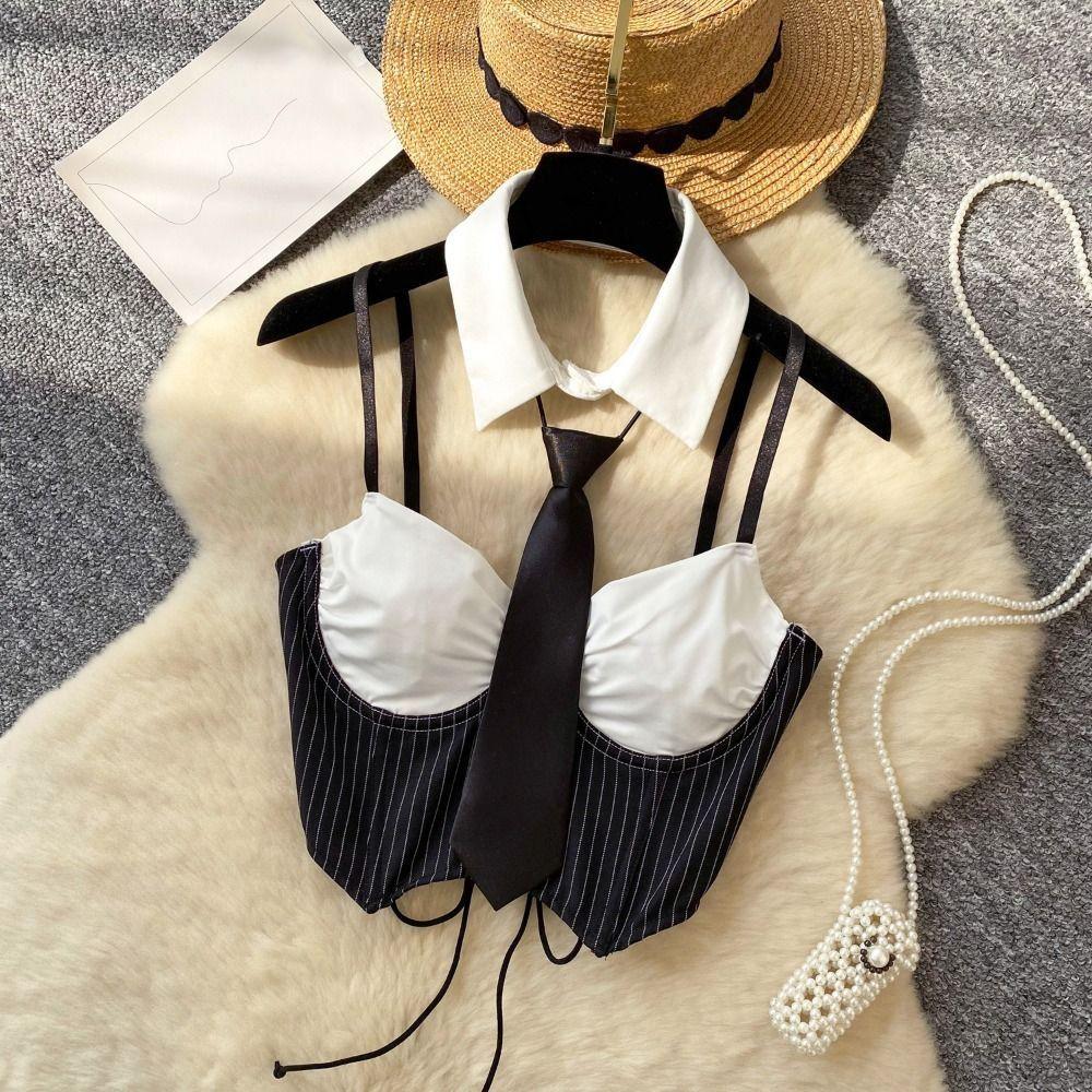Hollow Out Halter Top Polyester Crop Top Vest Trendy Crop Vest Gift for Her