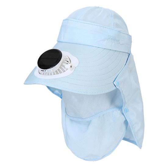 Solviftehatt med nakkelapp UV-beskyttelse Hatt med kjølevifte USB-oppladbar Pustende Herre Dame Sommer Utendørs Bredbremmet Solhatt