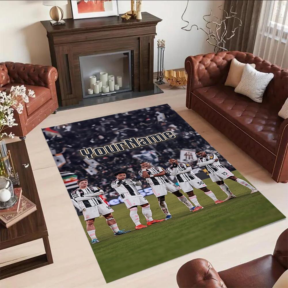 Juventus Personalized Name Area Rug Perfect for Dining Room Playrooms Kitchen Balcony Antislip Carpet Decorate Offices Wedding Party Gift