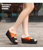 2025 Women's Korean-Style Peep-Toe Wedge Heel Slippers
