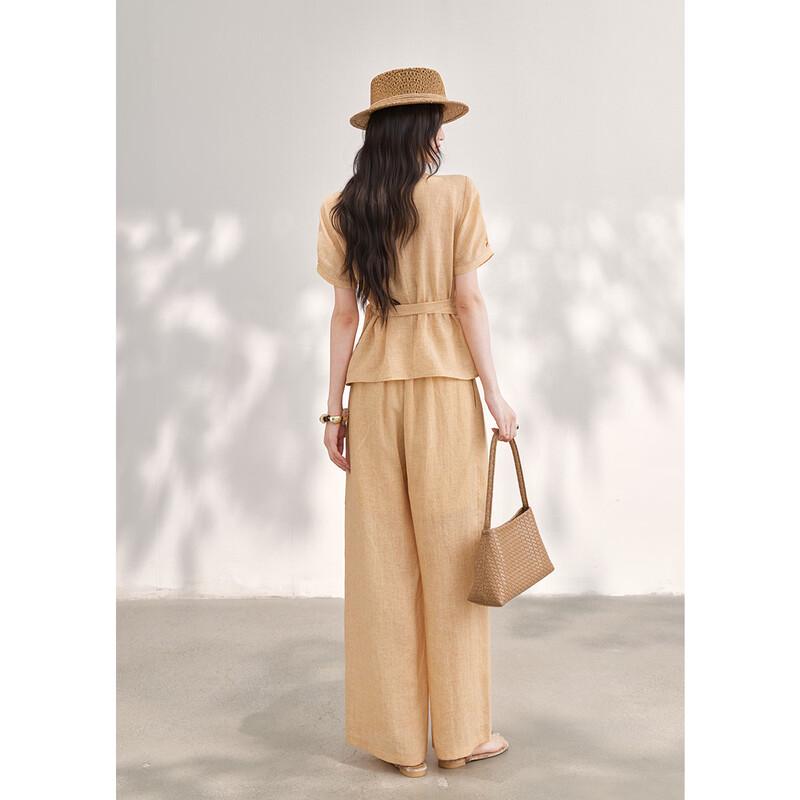 Mixiu Women's Tencel Ramie Two-Piece Set