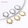 18K Gold Plated French Hoop Earring Clasps with 5 and 7 Closed Rings For Jewelry Making DIY Tassel/Pearls Earrings Accessories
