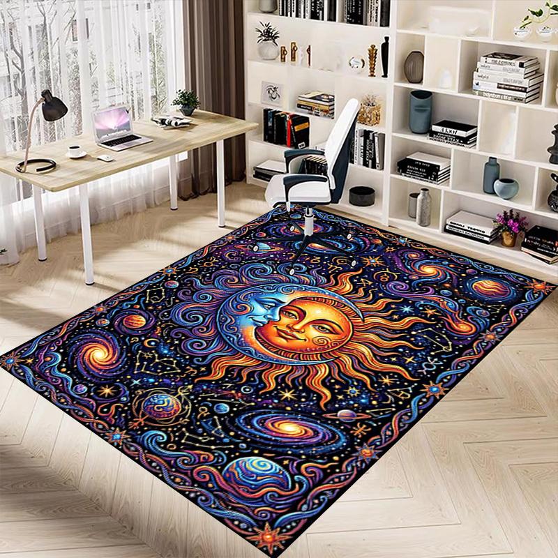 1PC Sun Moon Non-Slip Floor carpet, Office, family, bedroom, Studio - Large Area Rug,Decorative Mat, Longlasting Material-C0453