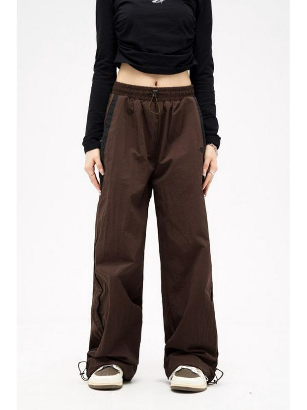 Harajuku Retro Hip Hop Joggers: Elastic Waist, High-Waist, Loose Wide Leg Sweatpants