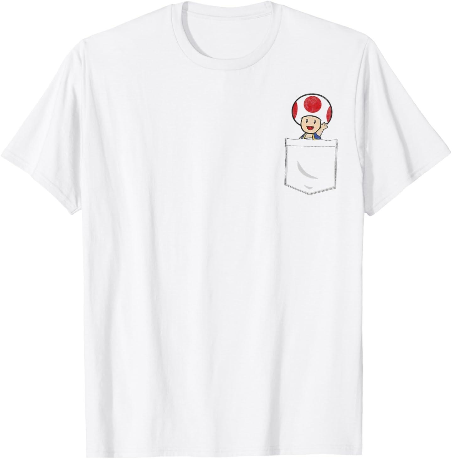 Super Mario Toad Pocket T-Shirt Mens Womens Tees Top M