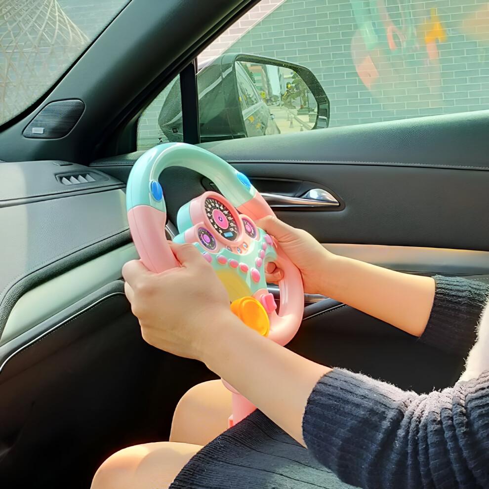 Musikalisch-leuchtendes Lenkrad-Spielzeug für Kinder zum Nachspielen von Autofahren – Kompatibel mit Kinderautos, Pädagogisches Geschenk für Kleinkinder, Jungen & Mädchen, Gelb
