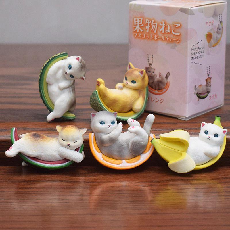 Mofusand Plump Series Blind Box Hamburger Bread Cat Fruit Cat Figures Kawaii Desktop Decoration Collectable Toy Festival Gift