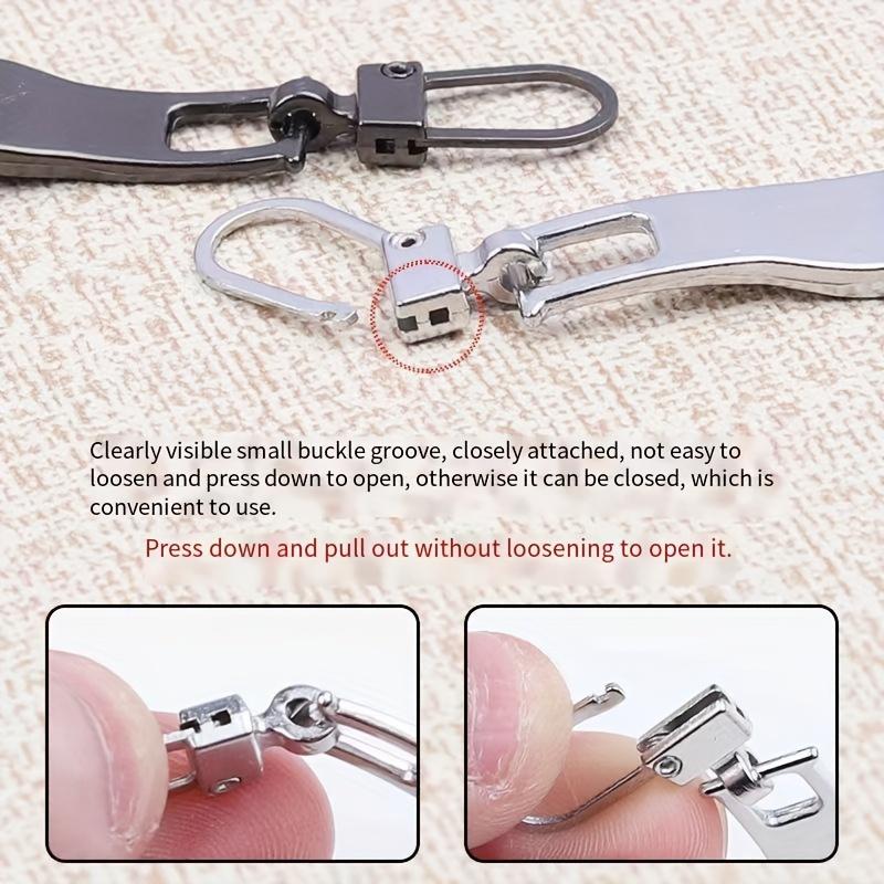 5pcs Wave-Shaped Versatile Tool-Free Metal Eyelet Semi-Automatic Pull Tab Detachable Zipper Puller Luggage Coat Clothing Shoes Boots