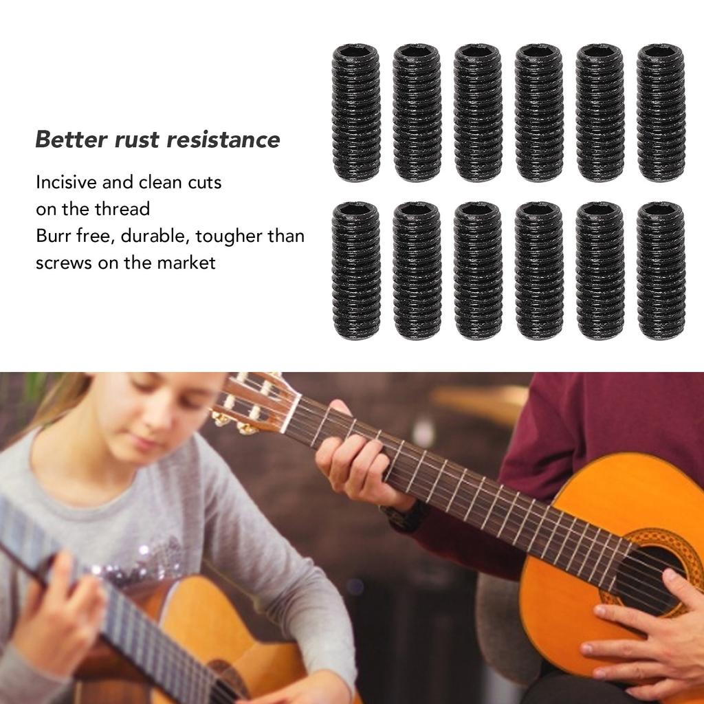 12-teiliges Sattelhöhenschrauben-Metall-Einstellset für E-Gitarren-Brückenteile, Zubehör