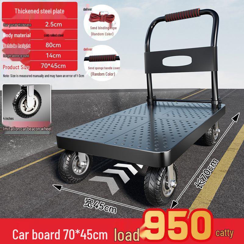Foldable Steel Hand Truck: Portable Small Trolley for Transporting Goods