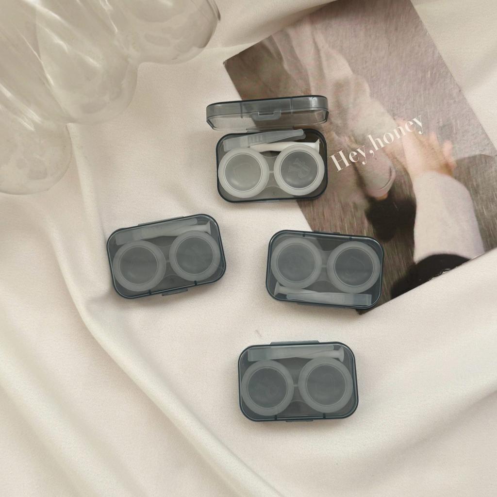 Plastic Contact Lenses Case with Tweezers New Transparent Contact Lens Box Women Travel Colored Contacts Storage Container Box