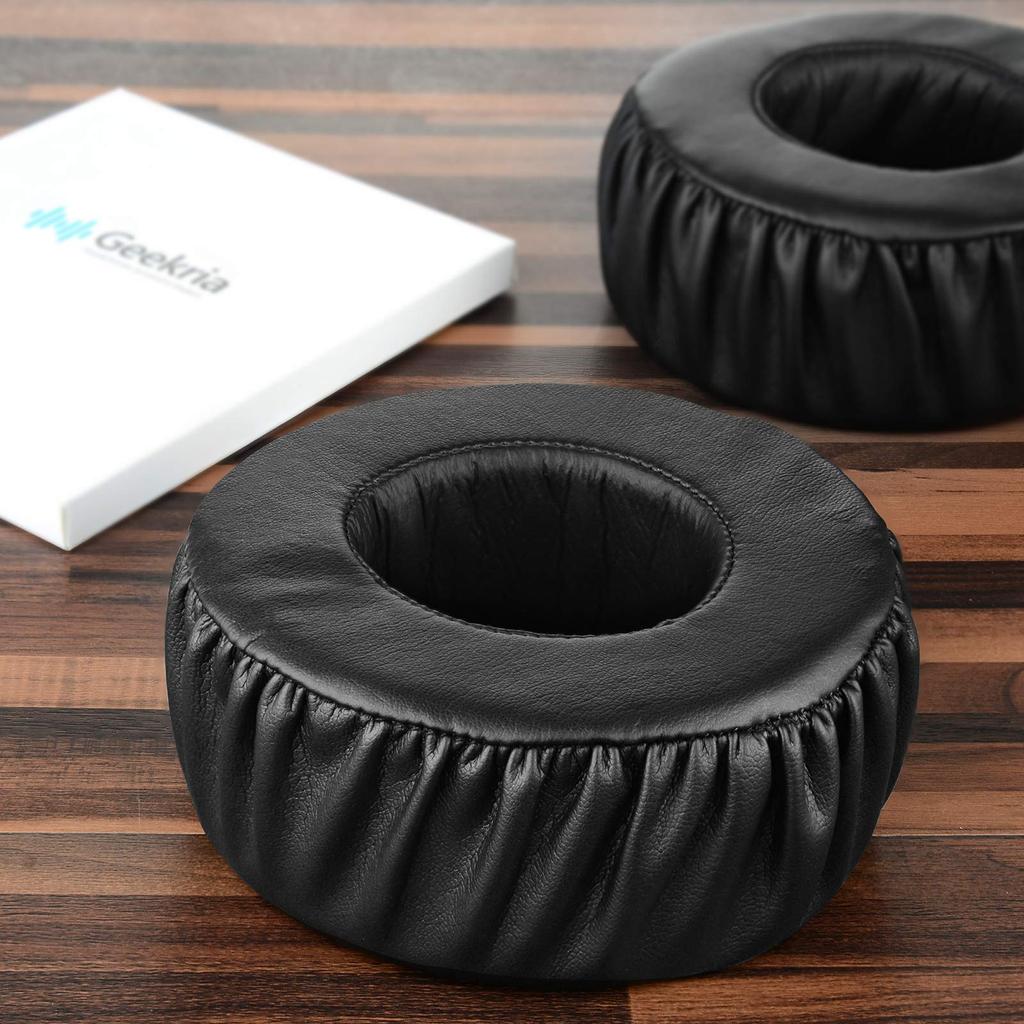 Geekria QuickFit Ear Pads, Compatible with Sony MDR-XB1000 Headphones, Earpads/Ear Cushions/Ear Cups (Protein Leather/Black)