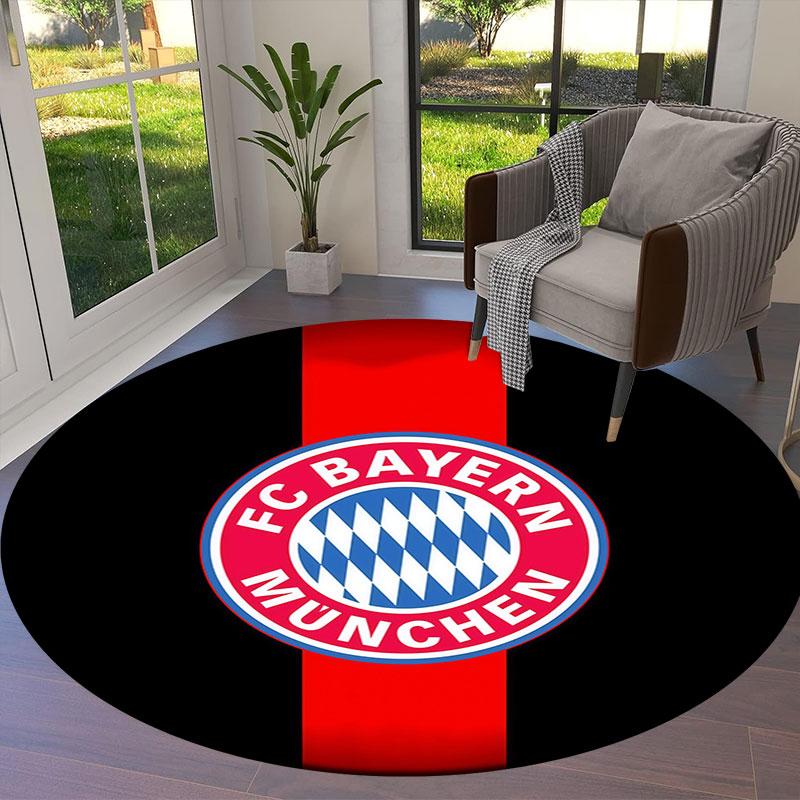 FC Bayern Munchen Round Area Rug,Carpet Rug for Living Room Bedroom Sofa Playroom Decor,Non-slip Floor Mat