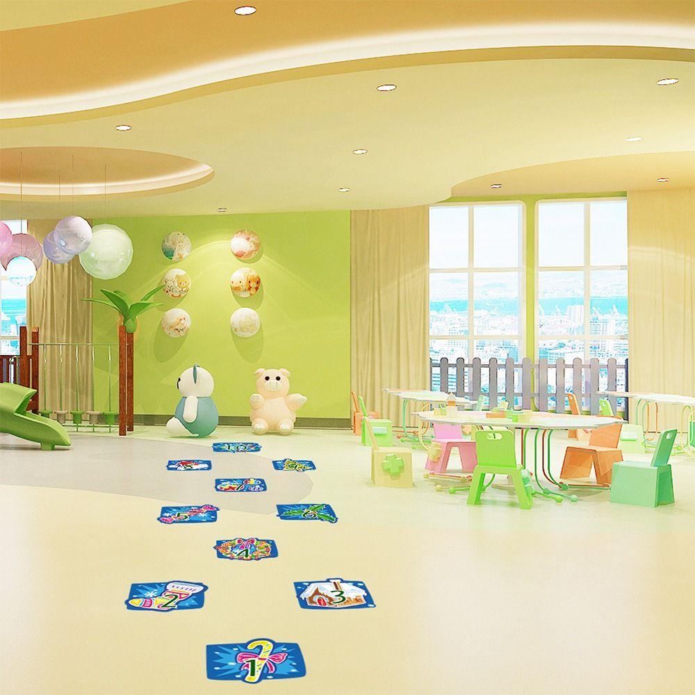 PVC Cartoon Number Grids Self-adhesive Flooring Decals Creative Wall Art  Kid's Room