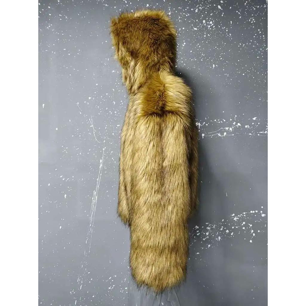 STREETRICH Pánské prošívané bundy Americký styl PU kůže Oboustranné Faux Fur Fleece Zesílené Jednobarevné Volné Pánské kabáty Trendy