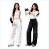 MJ STYLE Women's Colorblock Parachute Cargo Pants