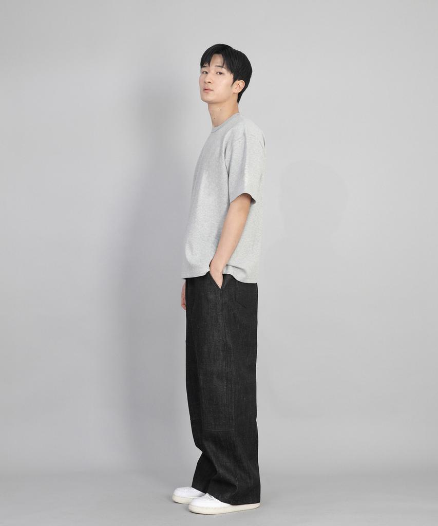 Seinteukeulu R-Neck Plain Short Sleeve Tee Brs-826 Melange Gray