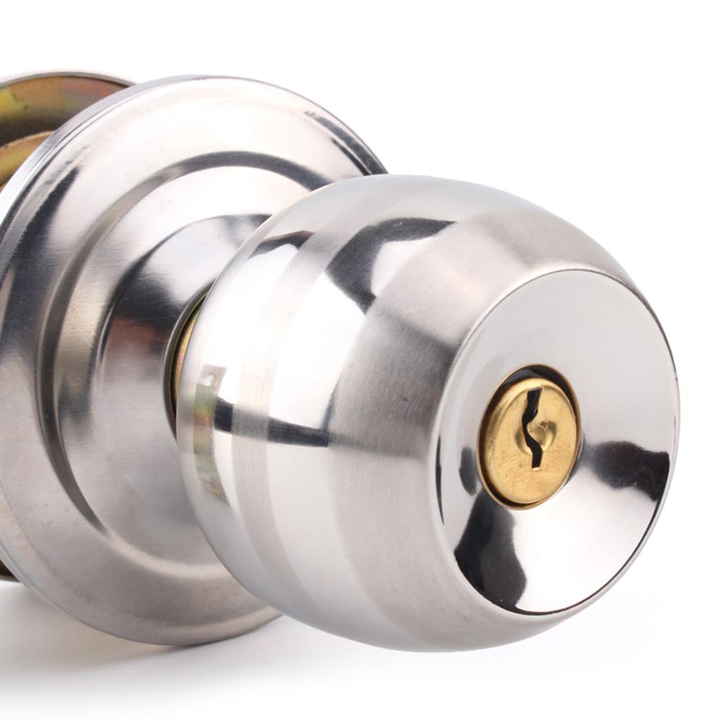 Zinc Alloy Rotation Round Door Knobset Handle Round Shaped Entrance Lock Doorknob for Hallway Closet Easy to Use