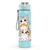 1PC Stacked Cute Kitten Cat Print 750ml Color Plastic Sports Water Bottle Leakproof Flip Straw Lid Suitable for Sports Office Home Use