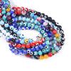 4/6/8mm Contas de mau olhado coloridas de formato redondo Contas de vidro vitrificadas soltas para fabricação de joias
