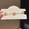 Light Luxury Female Geometric Oval Bracelet With Gold Plated Zirconia Design
