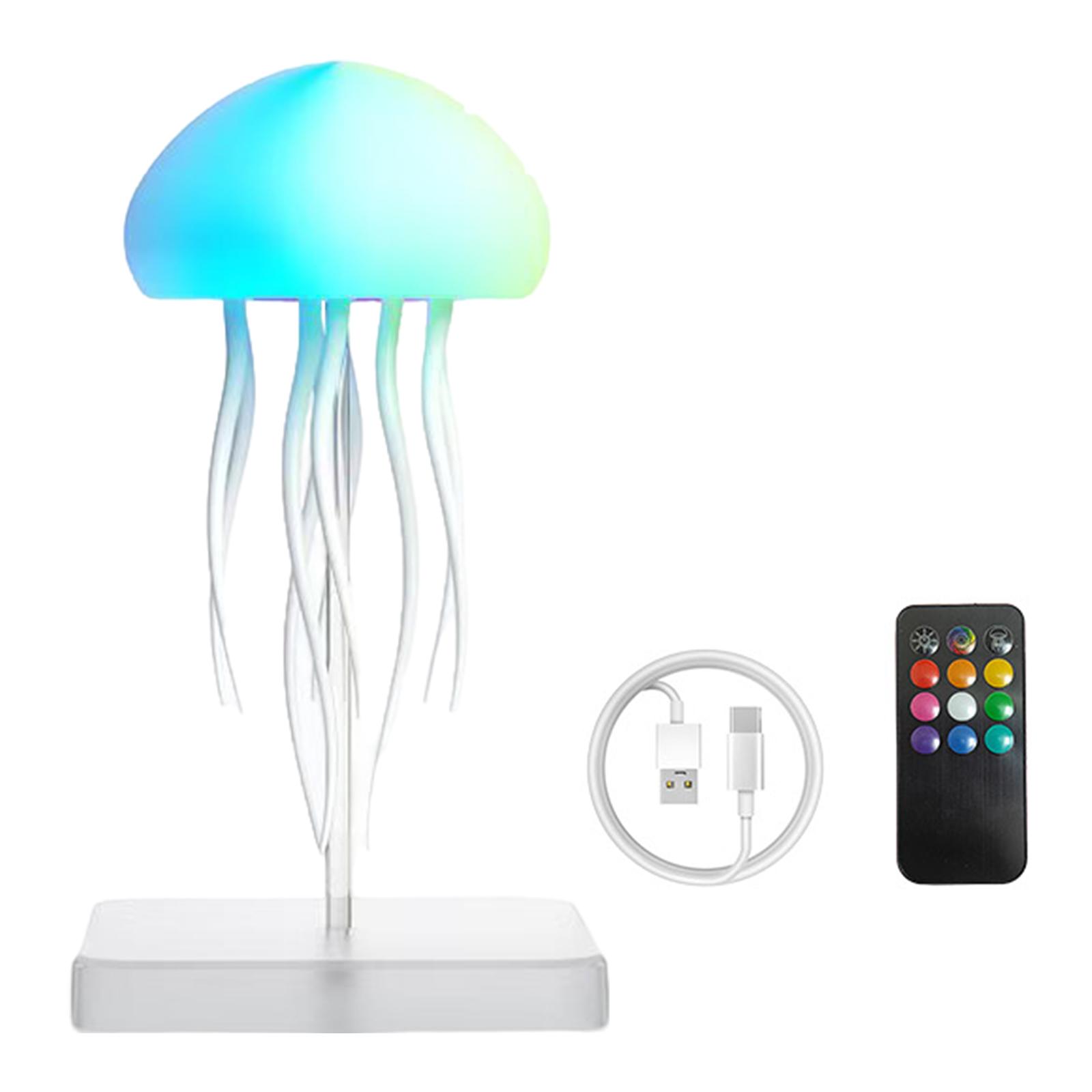 

LED Gradient Jelly Fish Light with Base Cute Jellyfish Desk Lamp RGB Jellyfish Dancing Leg Light for Bedrooms Living Room