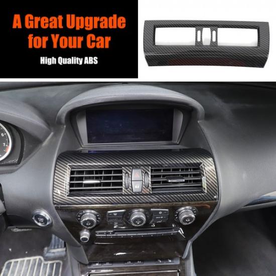 ABS Carbon Fiber Center Air Outlet Trim Cover For BMW 6 Series E63 E64 2004-2009