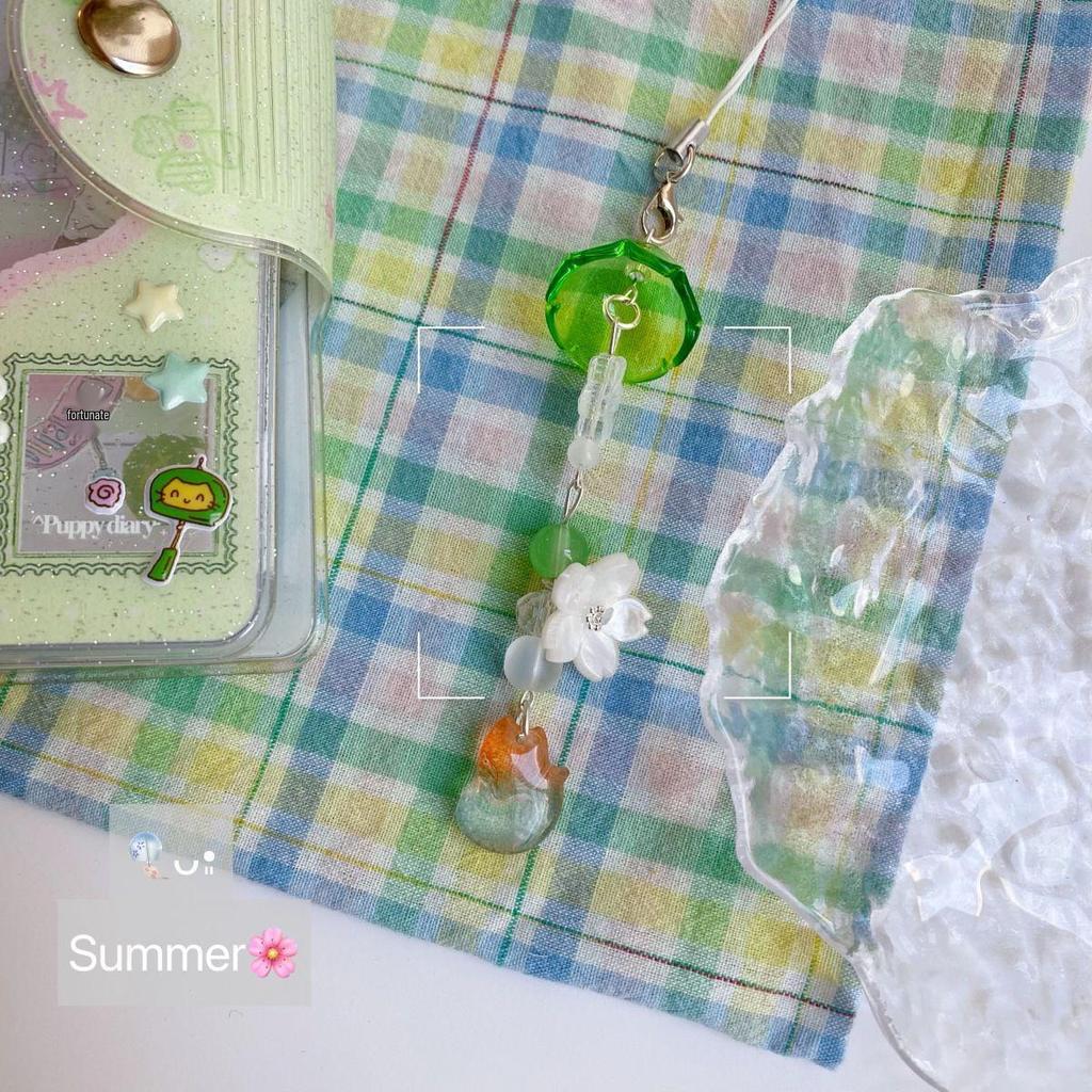 Handmade Beaded Girlish Accessories: Wind Chime Bag, Phone Chain, Cute Notebook, CCD Pendant, Journal