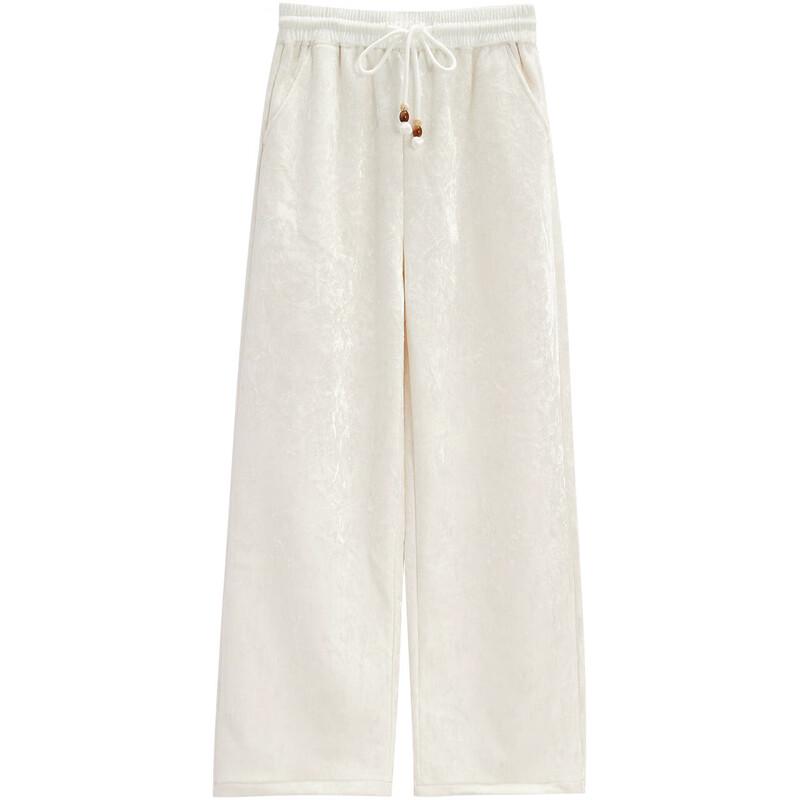 IEF Plus Size American Casual Velvet Wide-Leg Pants